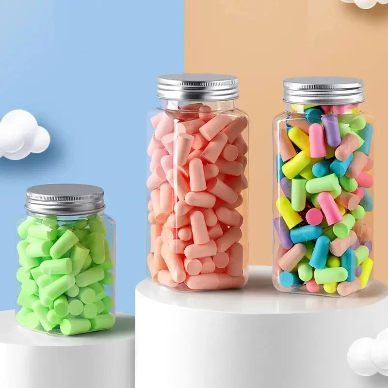24/60pcs Bullet Type Foam Earplugs, Anti Noise Sleeping Ear Plugs, Soft Noise Reduction Hearing Protection for Travel Work