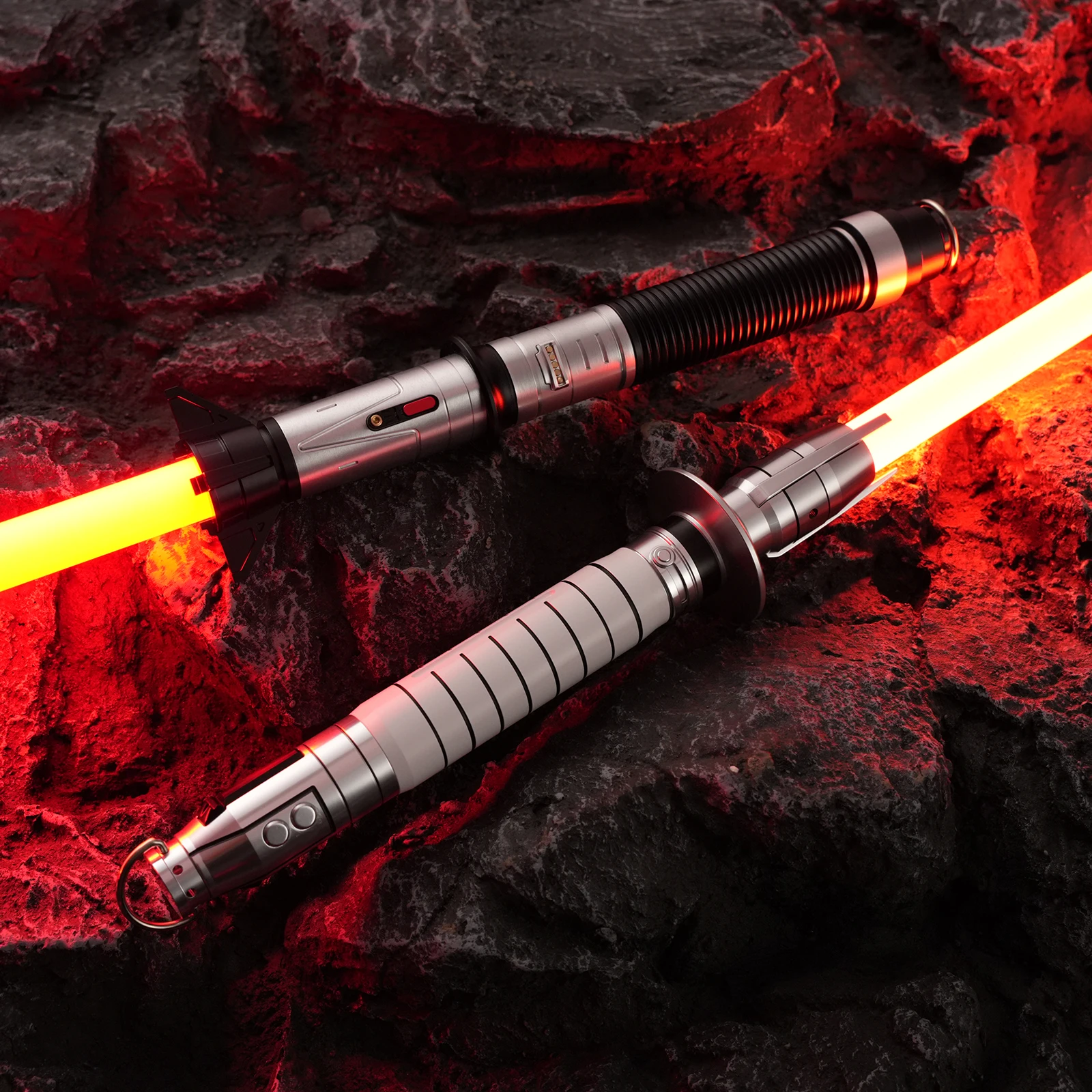 DamienSaber Baylan Skoll Shin Hati Lightsaber Heavy Dueling Light Saber with Infinite Color Changing Sensitive Smooth Swing