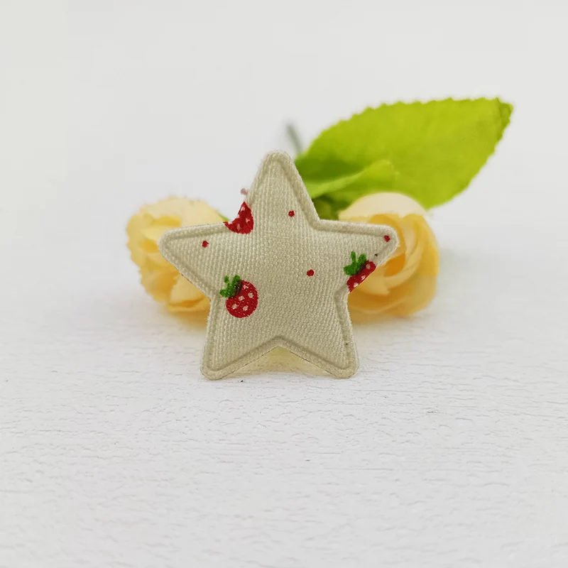 60 Stück, 3,3 cm, niedliche Erdbeer- und Stern-Applikationen zum Aufnähen, für Kinder-Haarreifen, Haarspangen, Accessoires, Hüte und zur Dekoration. – Detail 10