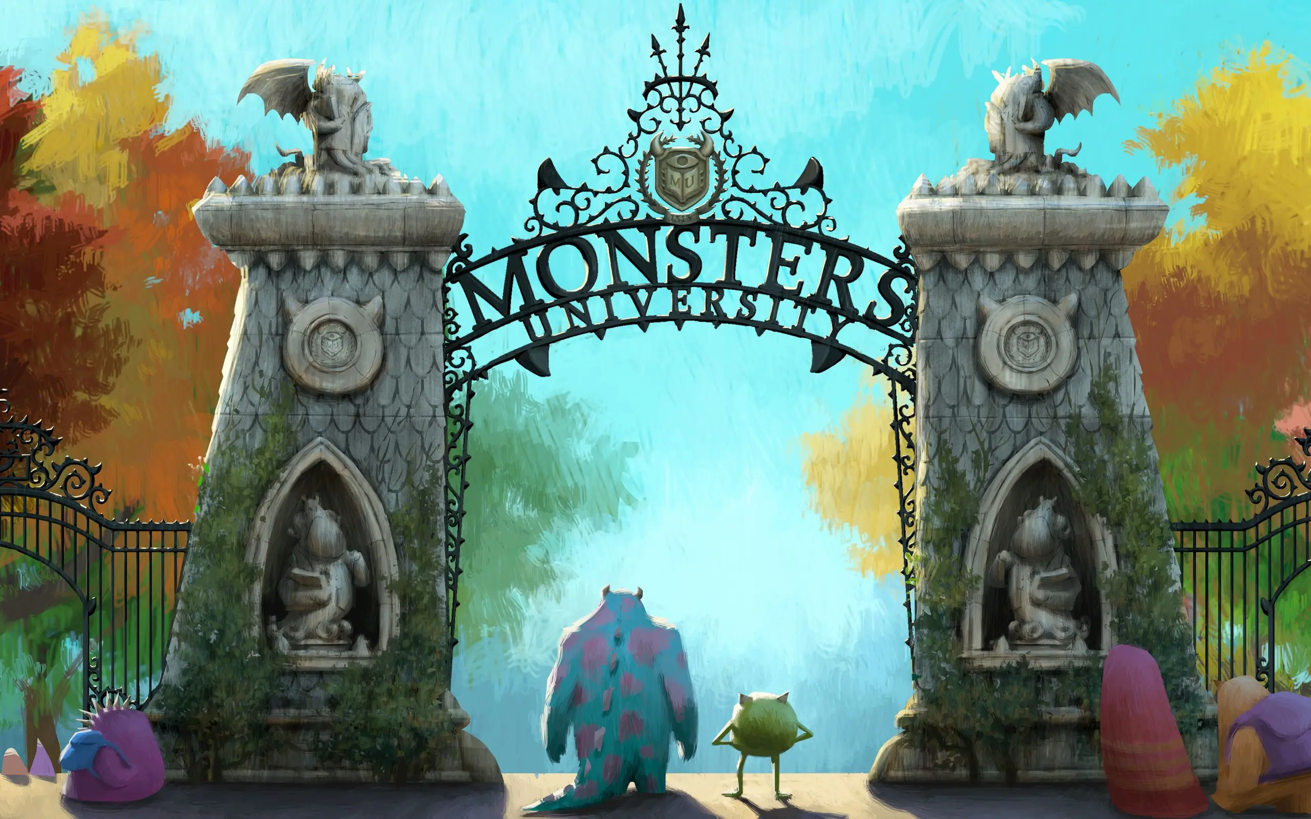 Monsters Blue University Mike Wazowski James P. Sullivan Door Custom Studio Photo Backdrop Photography Background