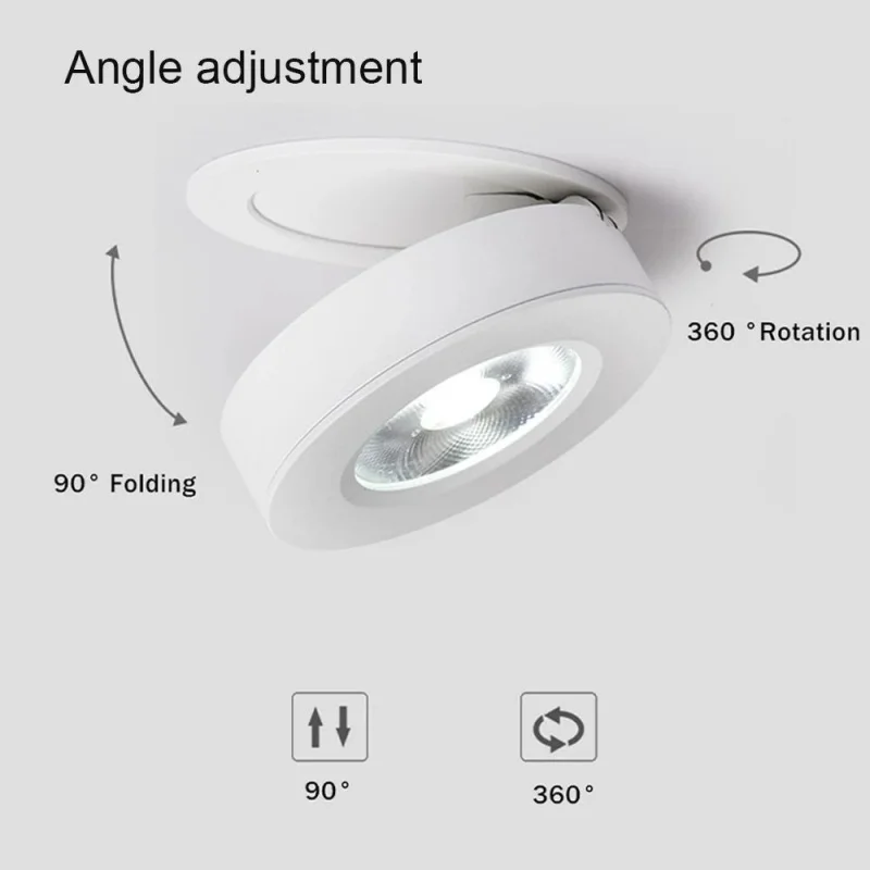 Imagem -02 - Montagem na Superfície Led Cob Teto Downlight Lâmpada Giratória de 360 Graus Construído em Spot Light Downlight Embutido 3w 5w 7w 9w 12w 15w