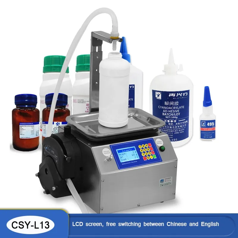 

Peristaltic Pump Filling Machine CSY-L13 Weighing Type Automatic Filler Liquid 13L/min Perfume Essential Oil With Scale Best