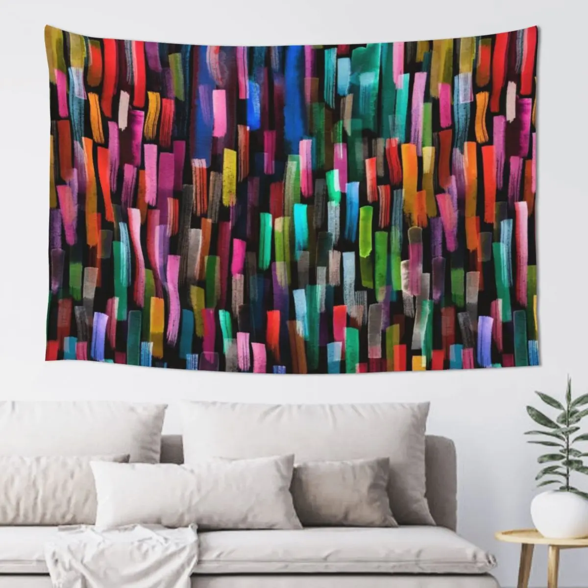 

Multicolored watercolor stripes pattern Tapestry Bedrooms Decor Tapete For The Wall Room Decoration Aesthetic Tapestry