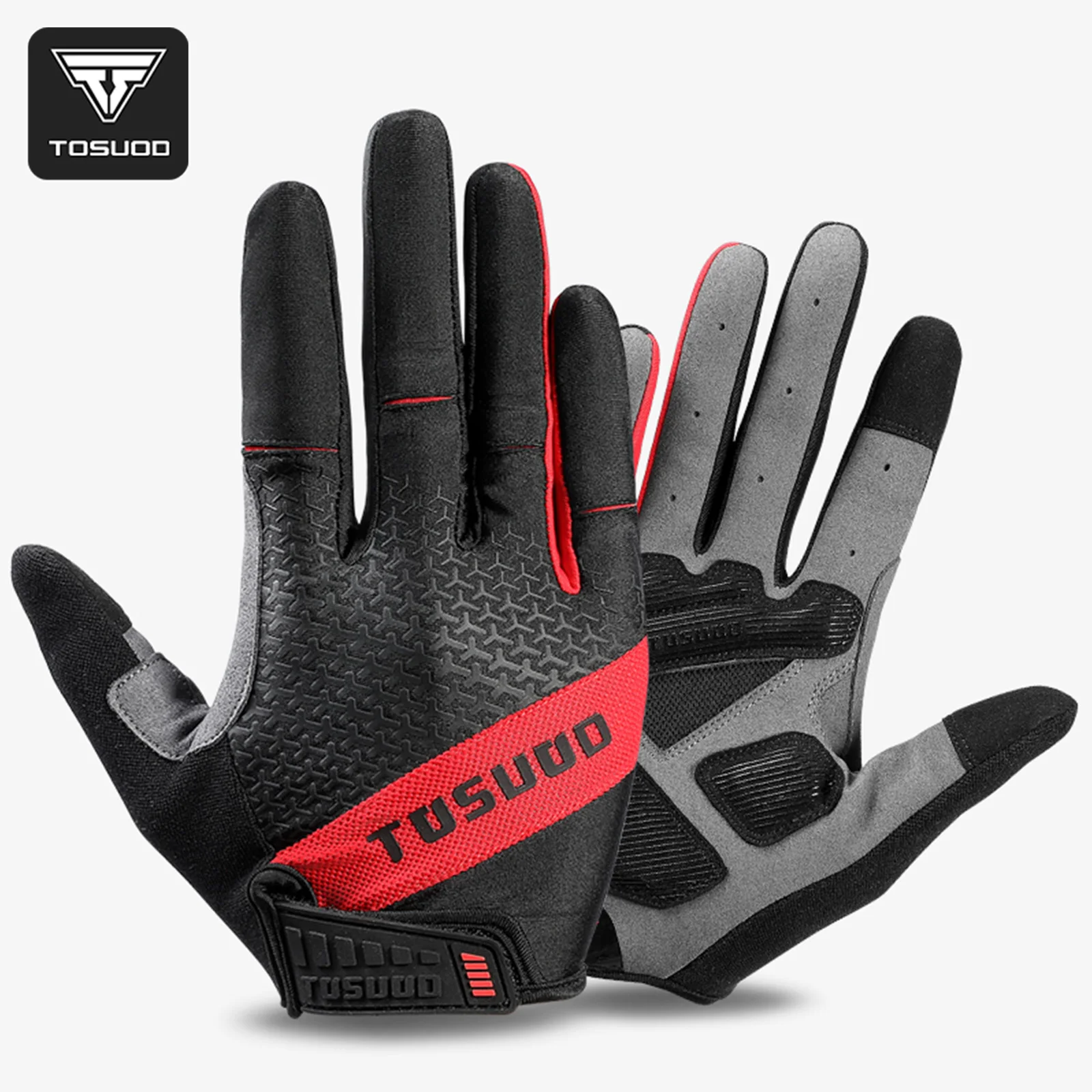 

TOSUOD Cycling Gloves Shockproof Anti-slip Full Finger Sports MTB Road Bike Touchscreen Outdoor Windproof Riding Moto Gloves