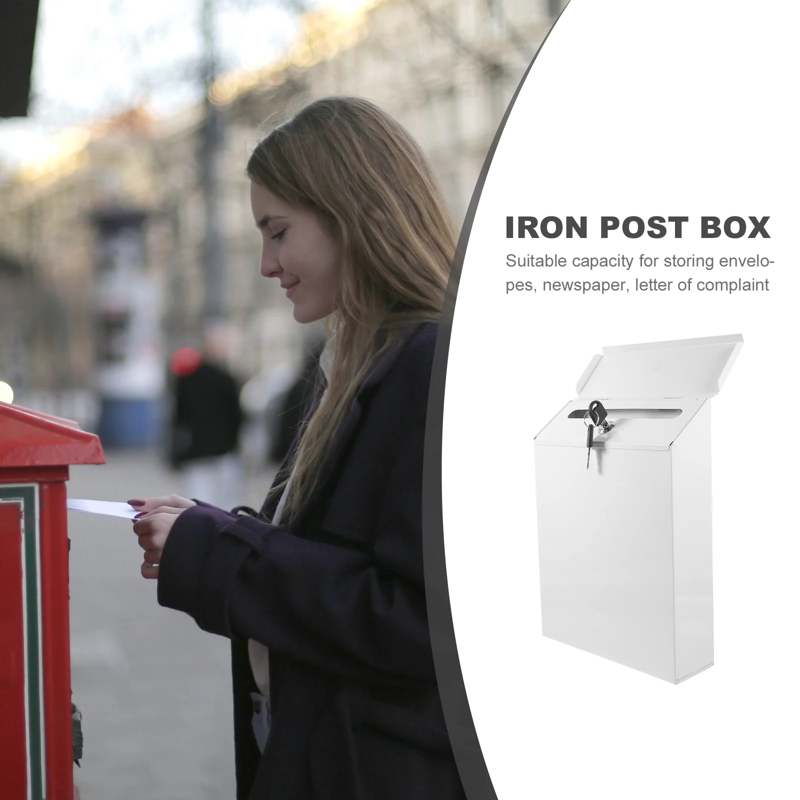 

1pc Vintage Iron Letter Wall Mount Mailbox For Garden Outdoor Home Decor Metal Suggestion Box Retro Style Post Box