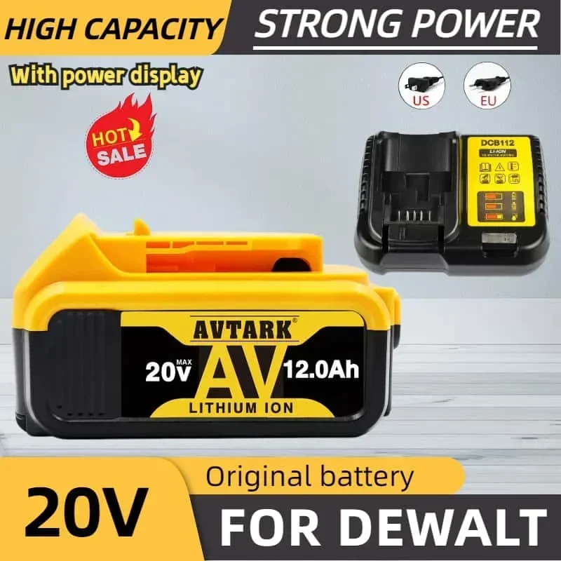 

DCB203 Lithium 20V 12000mAh Battery Replacement for Dewalt Max DCB200 DCB205 DCB206 DCB184 DCB201 18 Volt Power Tools battery