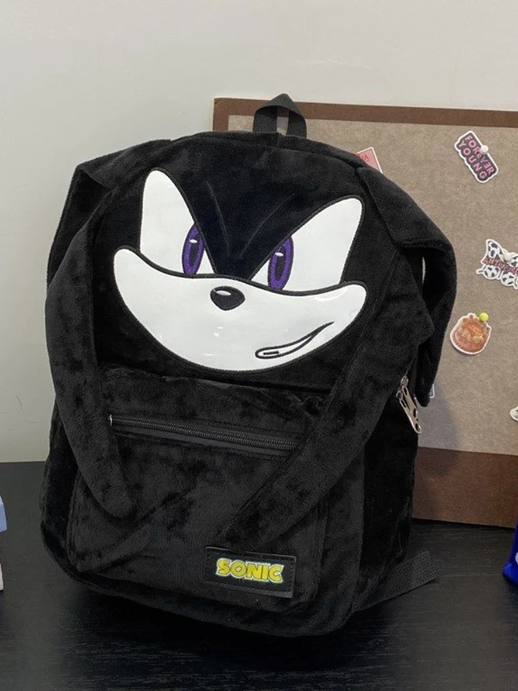 Miniso Sanrio Sonic Neue Sonic The Hedgehog Plüsch Rucksack Cartoon Schultasche Paar Student Große Kapazität Für Kinder Kind Mochila