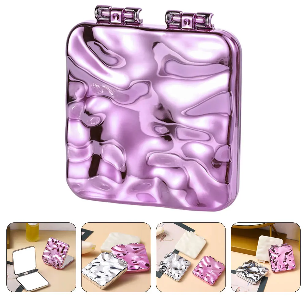 Tragbarer Reise-Taschenspiegel, zusammenklappbar, doppelseitig, klein, leicht, langlebig, Hand-Make-up-Spiegel, kompakt für den Außenbereich und