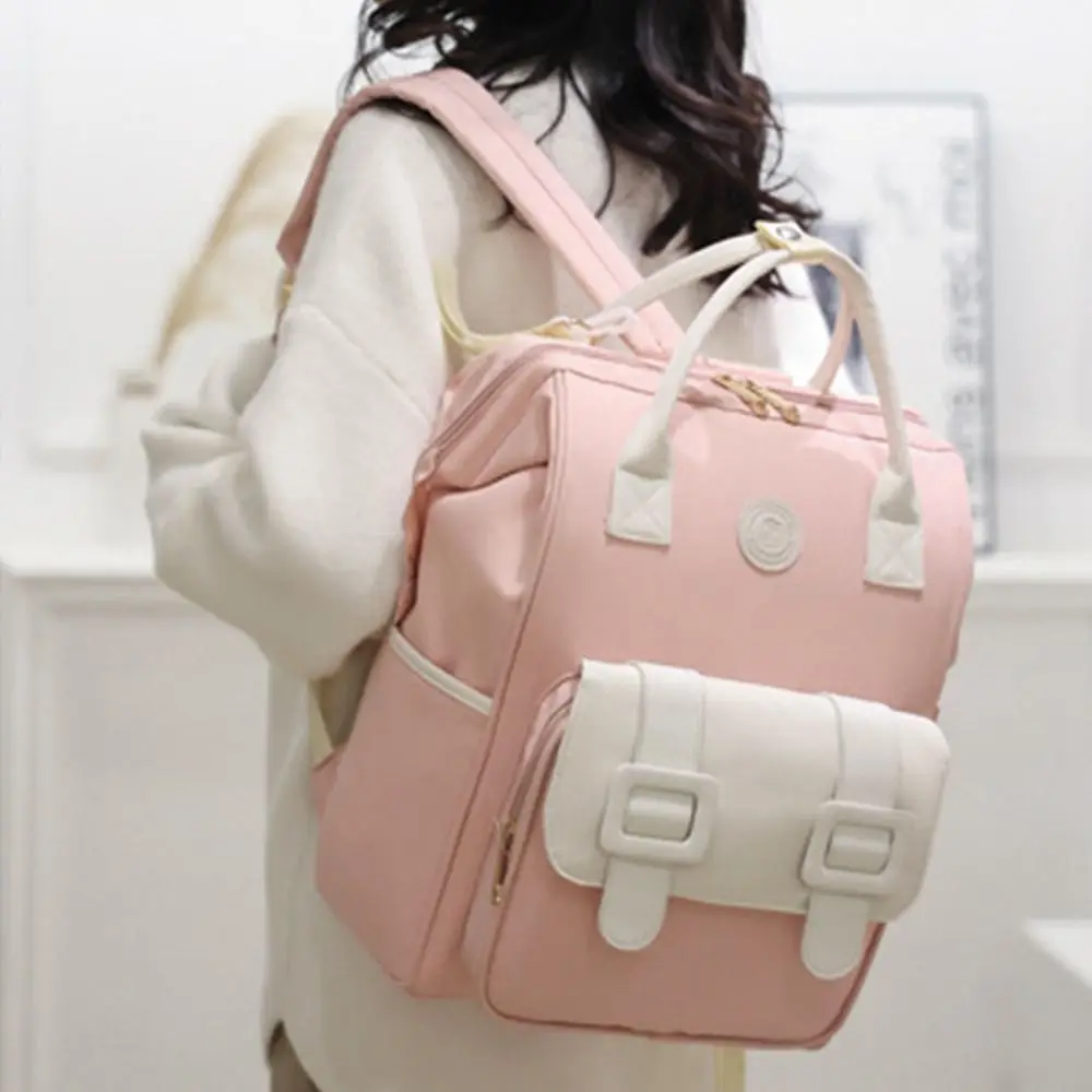 Bolsa de pañales de estilo coreano, mochila duradera, impermeable, bolsa de maternidad resistente al desgaste, bolsa de mamá de gran capacidad, uso de viaje