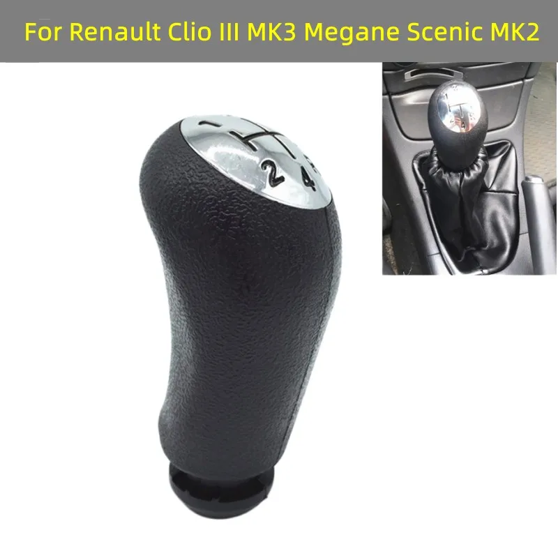 5/6 Speed Car Manual Hand Speed Gear Shift Knob For Renault Clio III MK3 Megane Scenic MK2 2003-2009 Car Styling Accessories