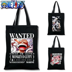 One Piece Luffy Canvas Shoulder Bags Anime Peripherals Large Capacity Storage Bag Gear Fifth: Sun God Nika Folding Shopping Bag