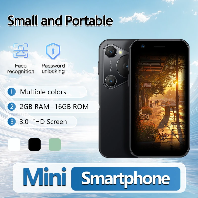 3G All-Network Mini Android Smartphone, 3.0-inch, Global Version, Supports GPS, 2+16GB, Compact and Portable