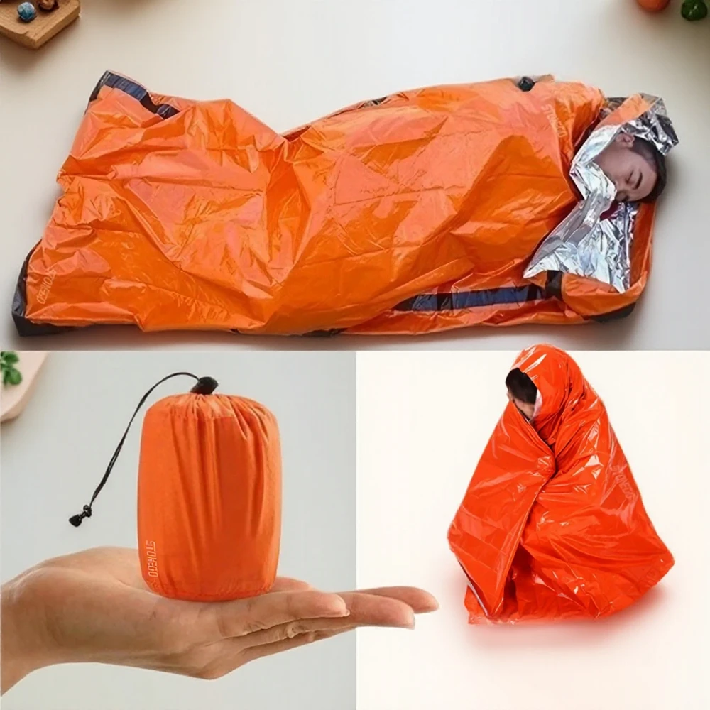 Waterproof Survival Sleeping Bag Portable Emergency Camping Hiking Travel Outdoor Gear Tools Accessories