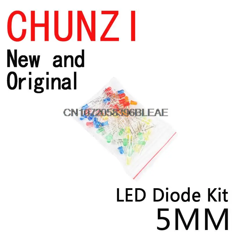 500PCS Mixed Color Red Green Yellow Blue White Led Light DIY Kit 5MM LED Diode Kit
