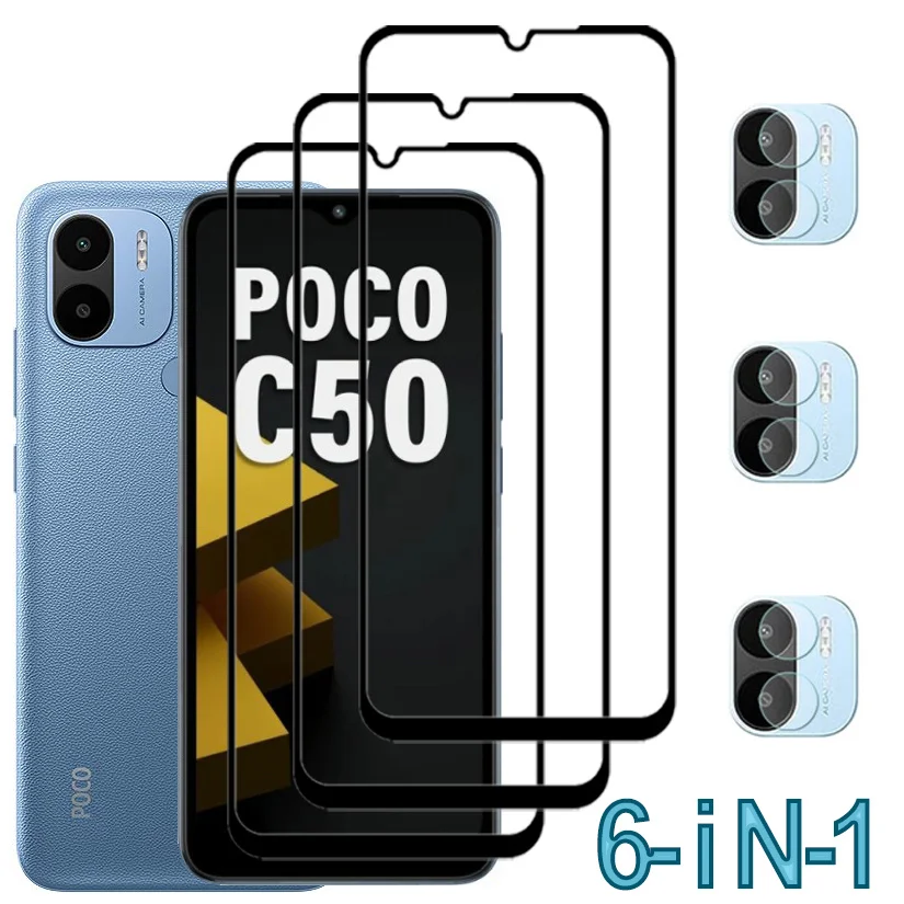 

Pelicula PocoC50,Glass For Xiaomi Poco C50 Tempered Glass Pocco C50 Front Screen Protector Xiomi Poko C40 Poco C50 Glasses Film