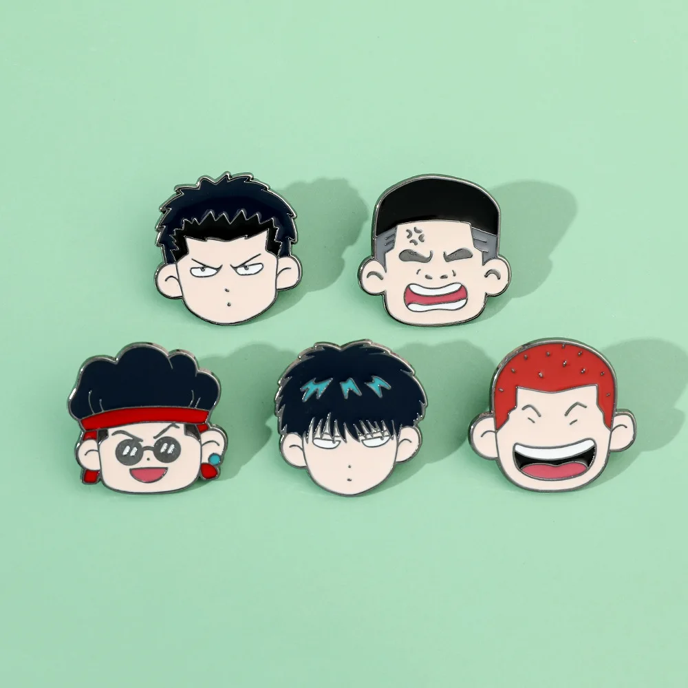 Classic Anime Slam Dunk Figure Enamel Pin Cute Brooch for Men Boys Fans Collection Accessories Gifts