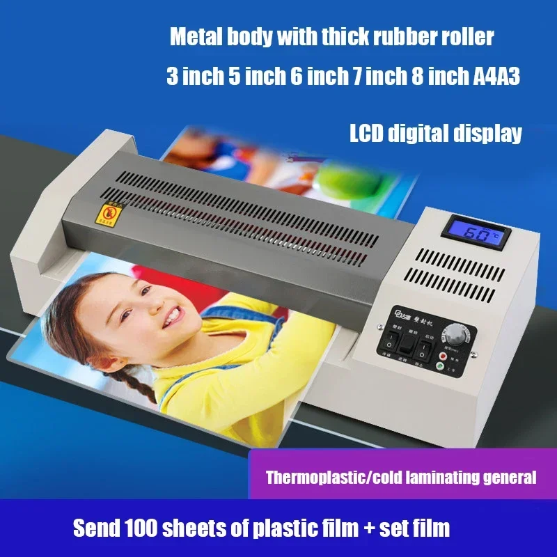 Máquina de laminação gd389 a4/a3, laminador fotográfico, máquina de selagem por calor, máquina de selagem de filme plástico