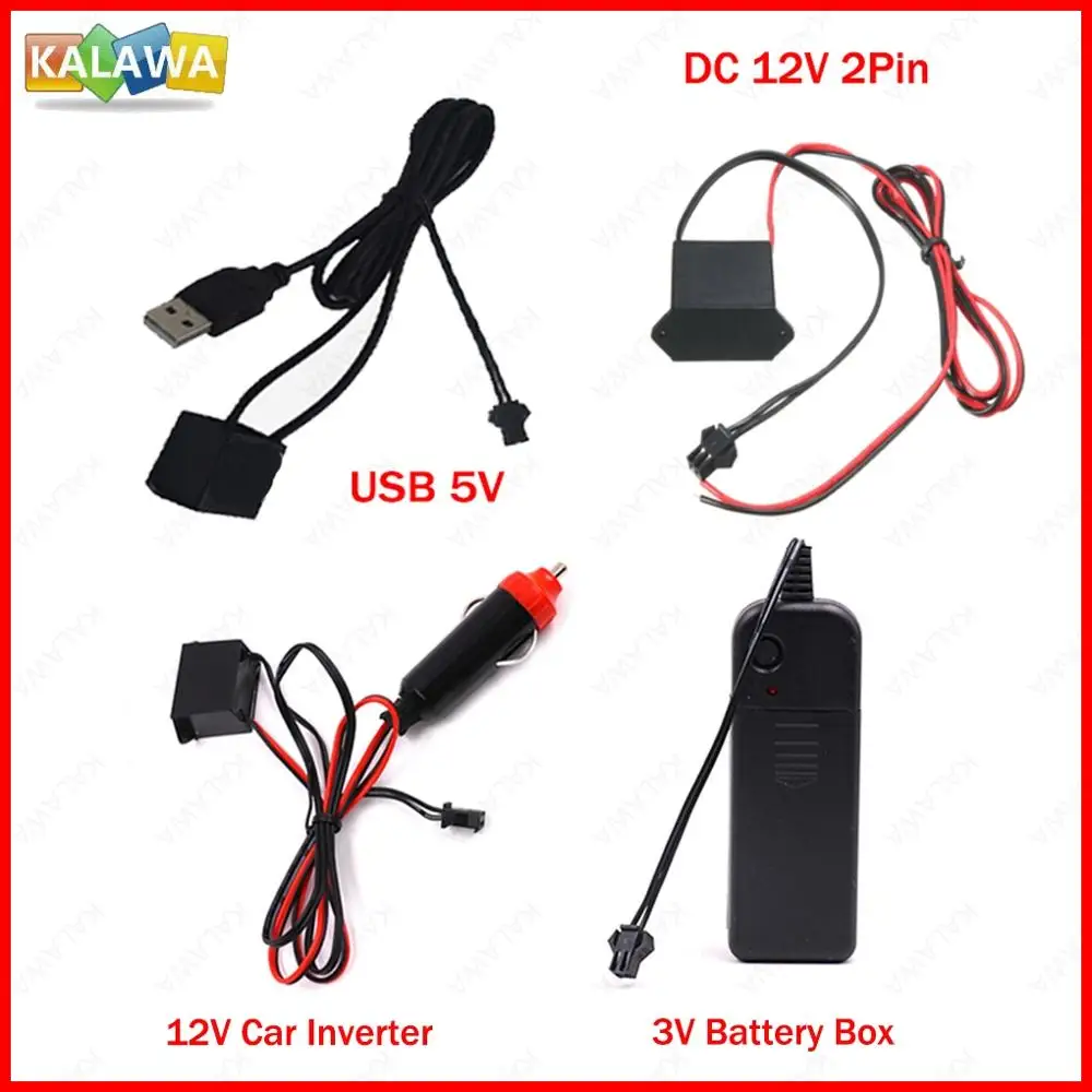 1to5 1to10 Flexible Neon Light EL Wire Driver Inverter PC USB Car Ciggrette Plug Adapter Controller Car Led Strip Light