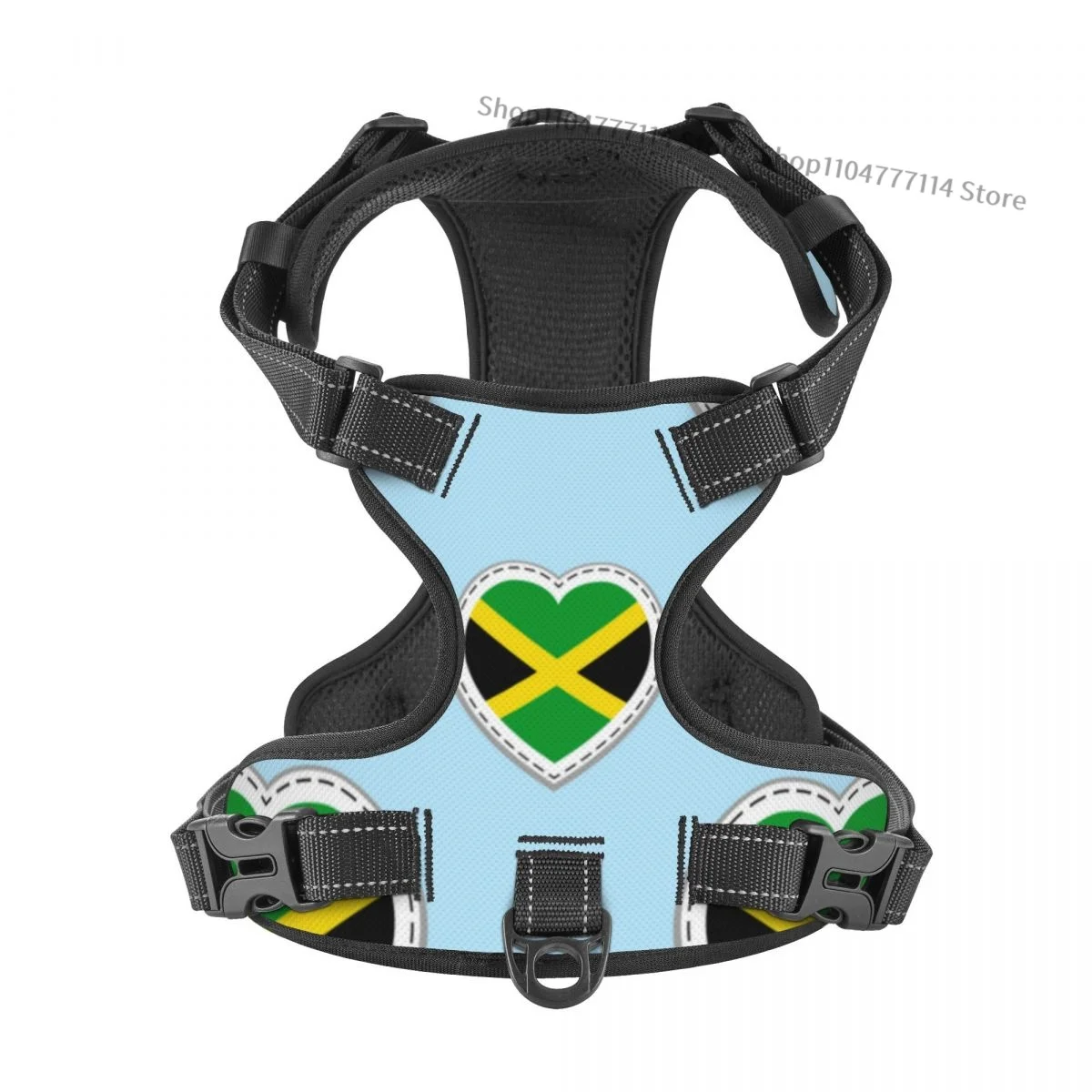 

Ямайка, шлейка для собак, нагрудный ремень, регулируемое быстросъемное D-образное кольцо, товары для домашних животных, прогулочные ошейники, ремни, поводки