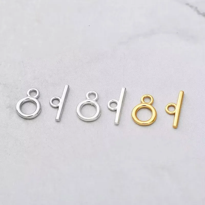 1Set Solid 925 Sterling Silver OT Clasp 8-12mm DIY Handmade Connector Accessories Necklace Bracelet Pearl Chain Making