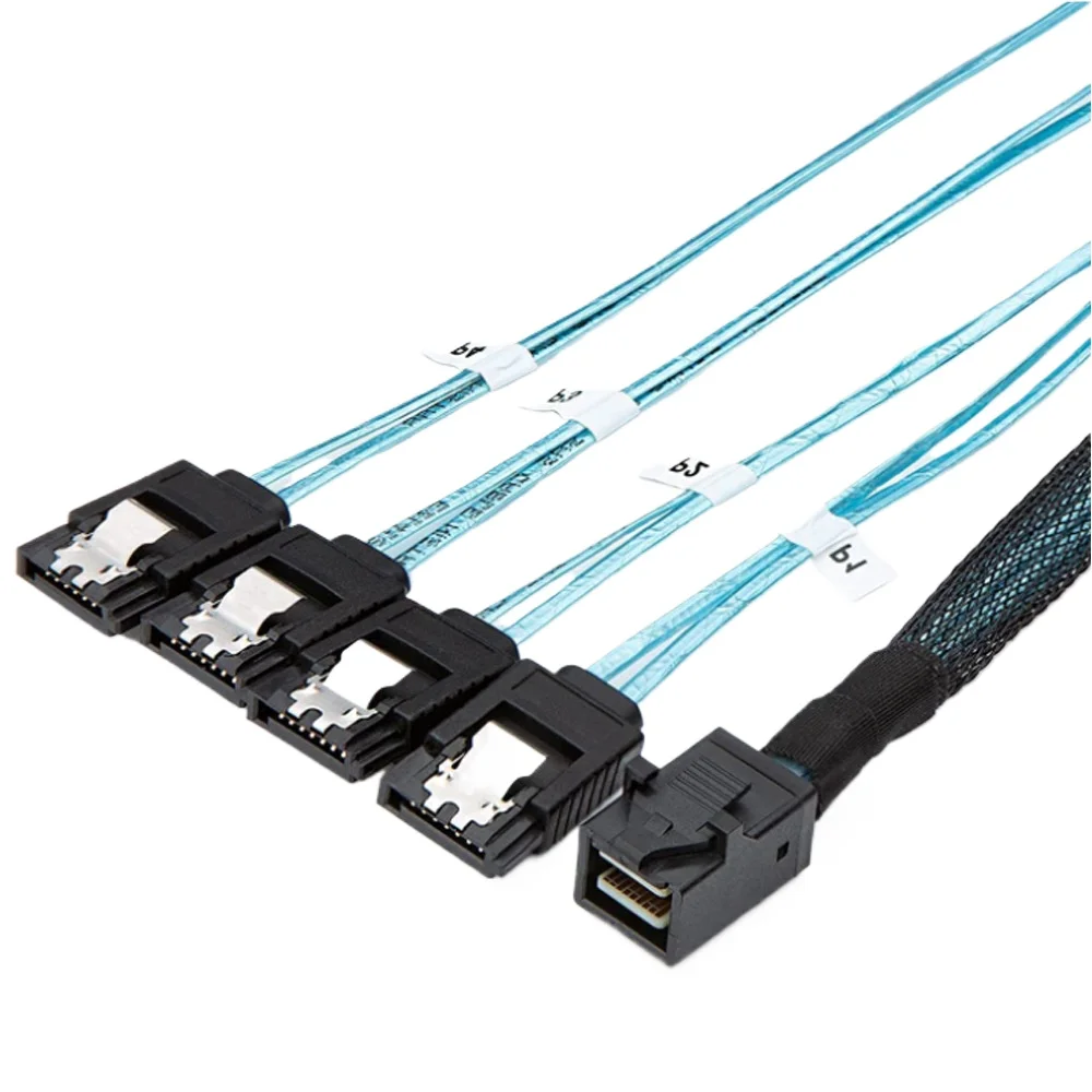 Mini SAS HD 12G SFF8643 To 4 SATA Cable Internal SFF 8643 Motherboard Controller To 4 SATA Hard Drive Server Cable