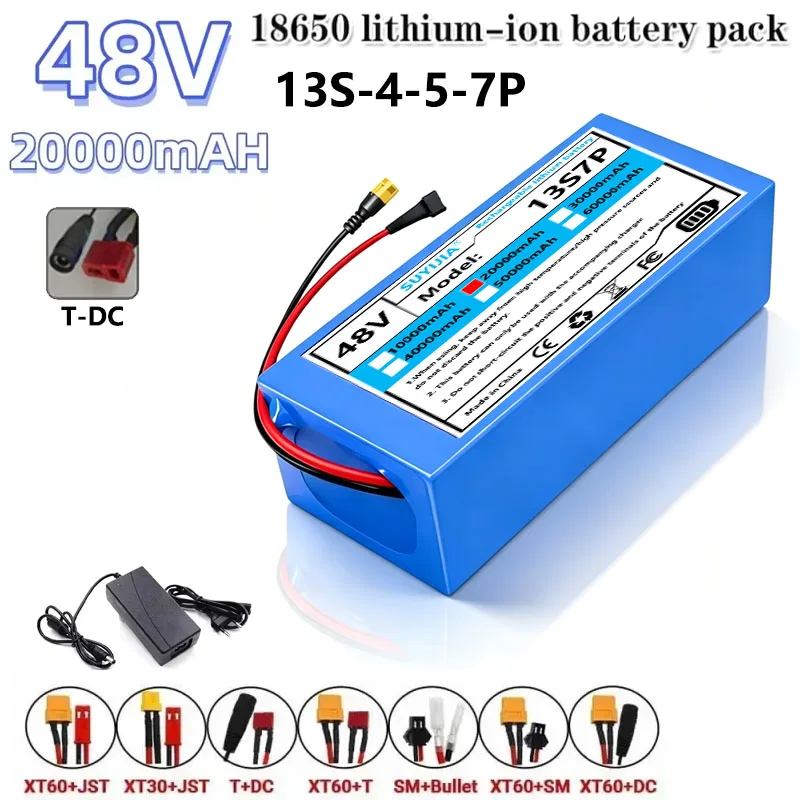 Batterie Au Lithium Rechargeable  48V 20Ah 16Ah 10Ah 18650 Pour Vélo, Scooter Ou Véhicule Électrique De 1000W Avec Chargeur