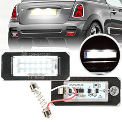 2Pcs LED Lights License Plate Light For Mini Cooper R56 R57 R58 R59 Built-In CAN-bus Resistor Error Free Waterproof 6000K White