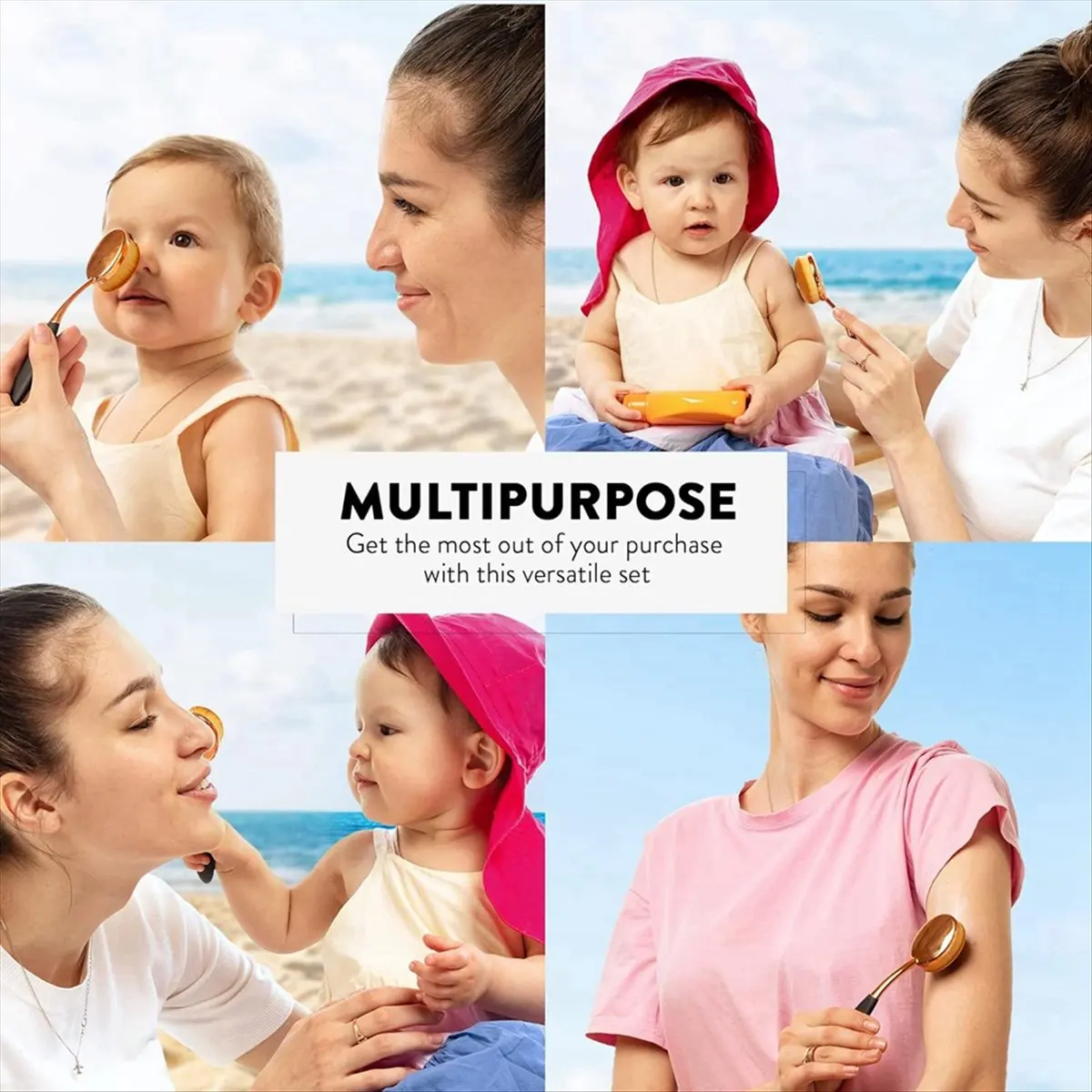 BHBL Sunscreen Brush Set - Lotion Applicator for Kids, Babies, Family and Adults for Face and Body