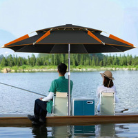 Large Stainless Steel Fishing Umbrella Sun Protection With Bold Rod Outdoor Parasol Camping Shade Big Beach Umbrella Patio