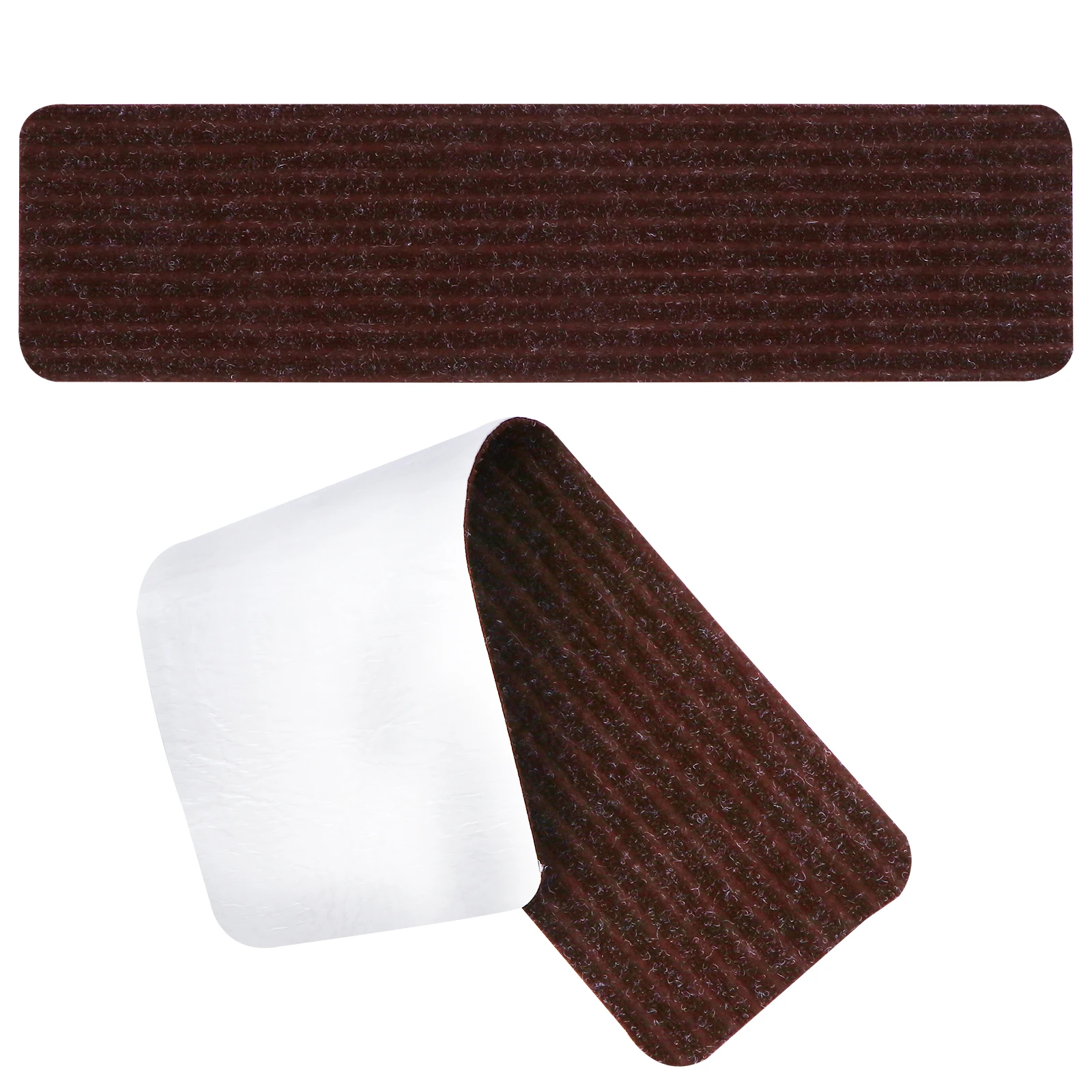 2 Pcs Stair Tread Pad Light Brown Washable Polyester Non Skid Self Adhesive Step Mats Carpets Protect Wood Scratches Fits Most