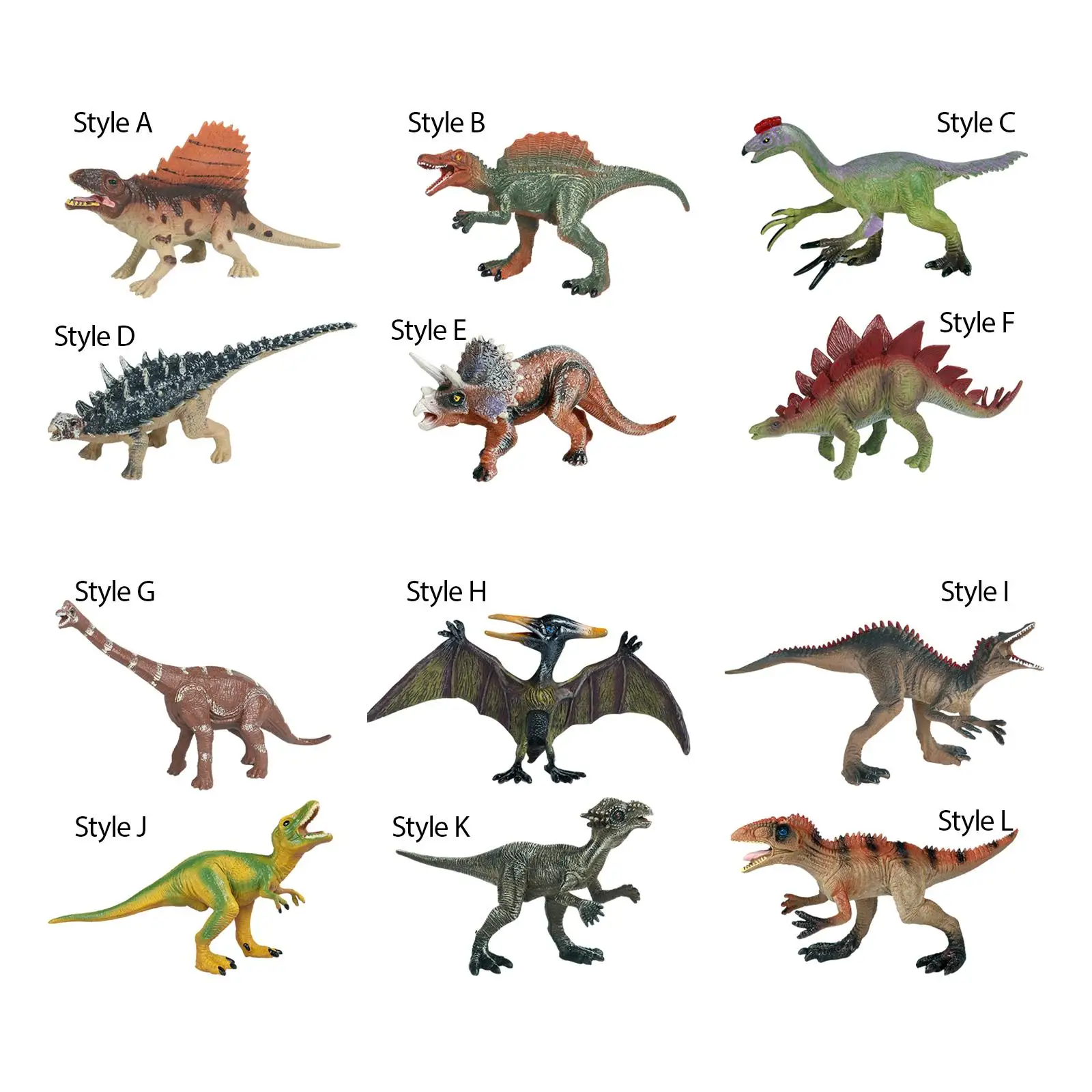 2Pcs Realistic Dinosaur Figures Small Dinosaur Figurines for Boys Toddlers