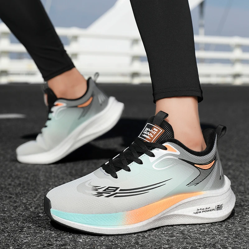 

Men's spring new casual versatile youth lightweight sports running shock-absorbing fly woven mesh breathable dad shoes