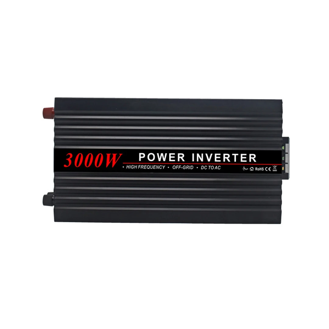 อินเวอร์เตอร์พลังงานคลื่นไซน์บริสุทธิ์ 3000W DC12V/24V/48V มีฟังก์ชันควบคุมแรงดันไฟฟ้าอัตโนมัติสำหรับเอาต์พุตของอินเวอร์เตอร์