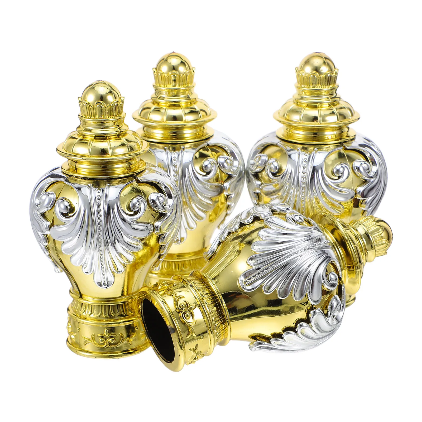 

4Pcs Curtain Rod Finial Replacement - Plastic Decorative End Caps for 28Mm Rods - Vintage Drape Rod Finals for Home Office