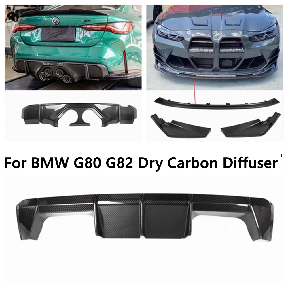 

FOR BMW G80 G82 G83 M3 M4 2021-2023 Rear Diffuser Lip Dry Carbon Fiber Car Rear Bumper Lip Diffuser Spoiler Side Splitters Apron