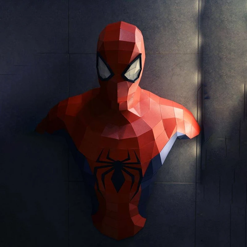 Spider Man Super Heroes Deadpool 3d Papercraft Modello Scultura Fai da te Hulk Giocattoli fatti a mano Decorazioni per la casa Decorazioni murali per corridoio