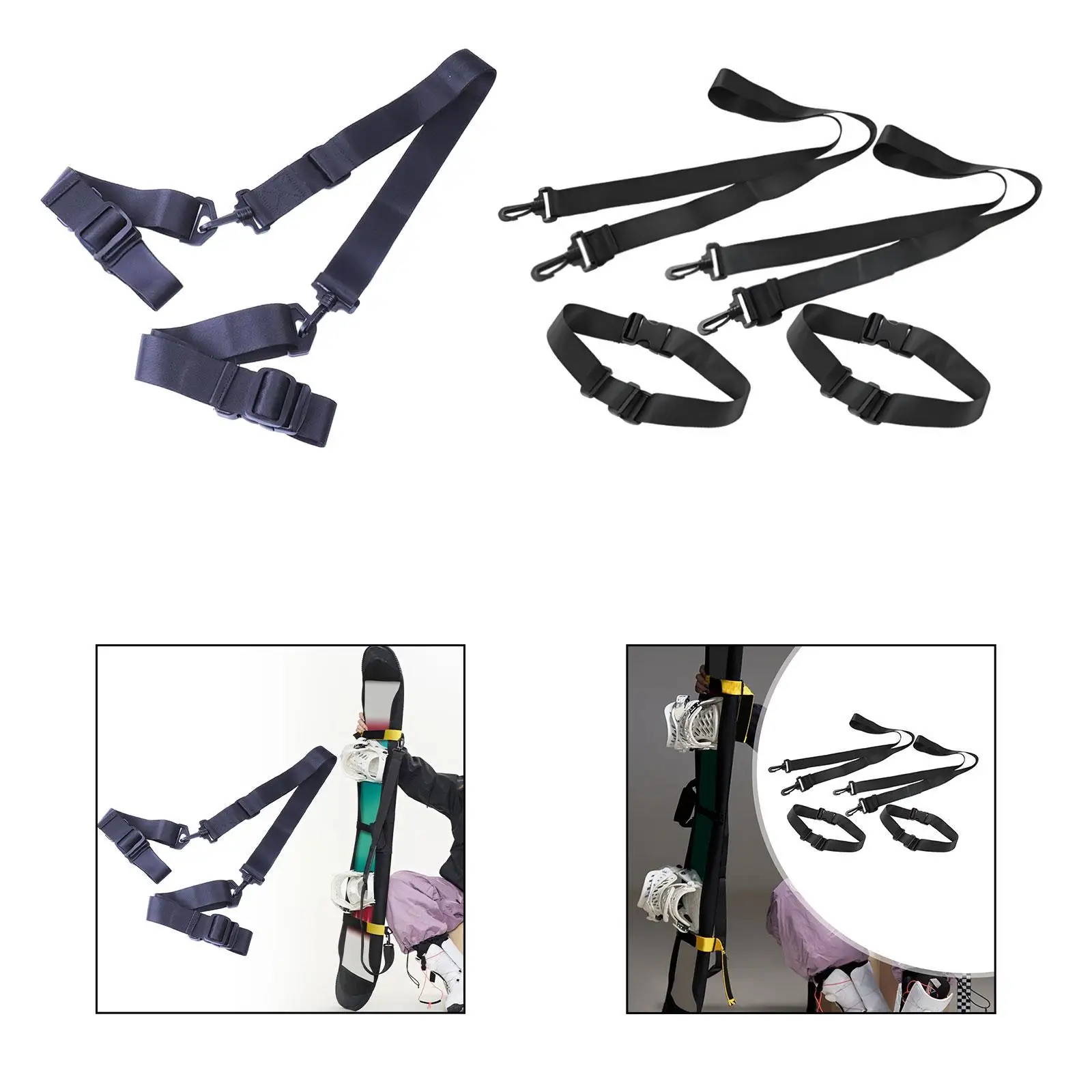 Snowboard Shoulder Straps for Ski Carrier Adjustable Length Nylon Polyester Strap for Ski Poles and Longboards