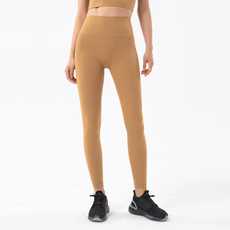 Stown Brown Yoga Leggings for Fitness Legging Sport Femme Pants with Pocket Female High Waist Leggins Push Up Gym Tights Women