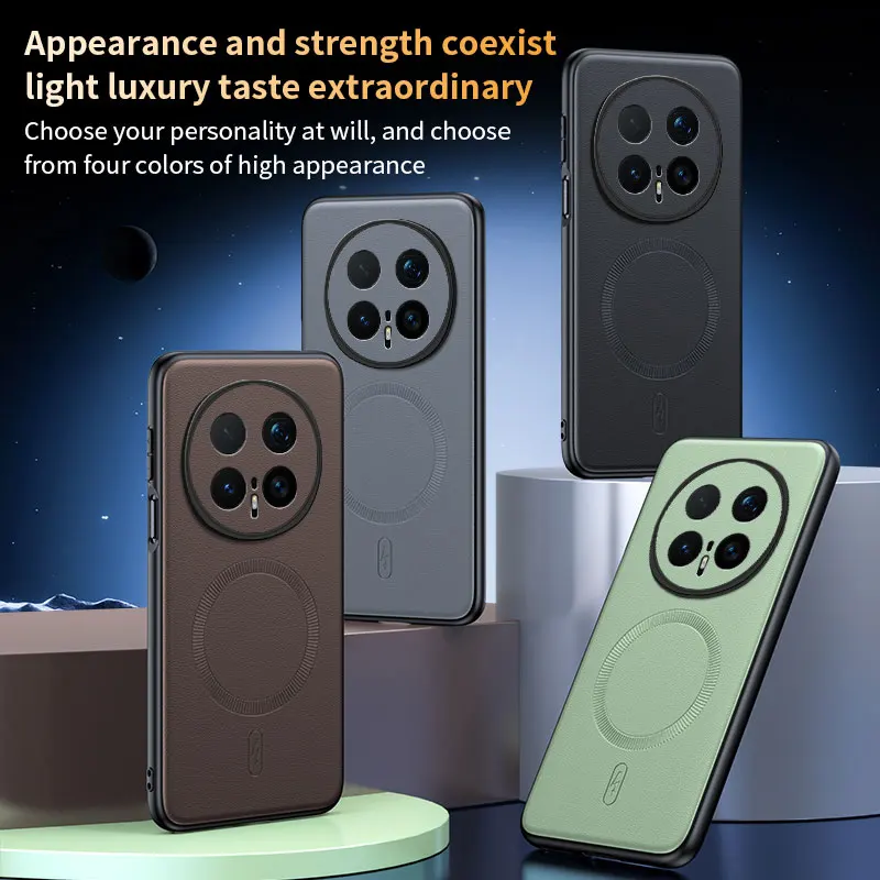 

For Honor Magic 8 Pro 7 Lite Phone Case Magnetic Wireless Charging Lens Protection Silicone Leather Back Cover Shell Cases
