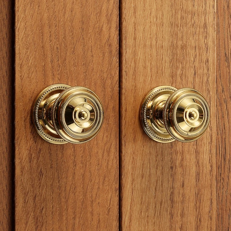 European Vintage Solid Brass Knobs for Furniture Opulent & Delicate Cabinet Knobs and Handles Dresser Drawer Knobs Shoe Cabinets