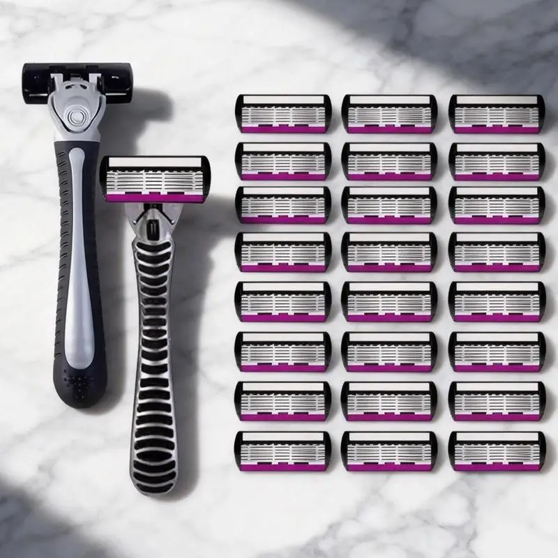 3/6/12 Pcs/ High Quality Man Safety Razor Blade 6 Layer German Stainless Steel Shaving Cartridges Compatible Mach Shaver