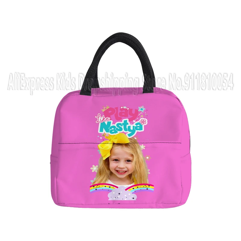 Like Nastya Portable Lunch Box Insulated Thermal Bag Picnic Food Cooler Pouch Large Capacity Bento Storage Bags for Children