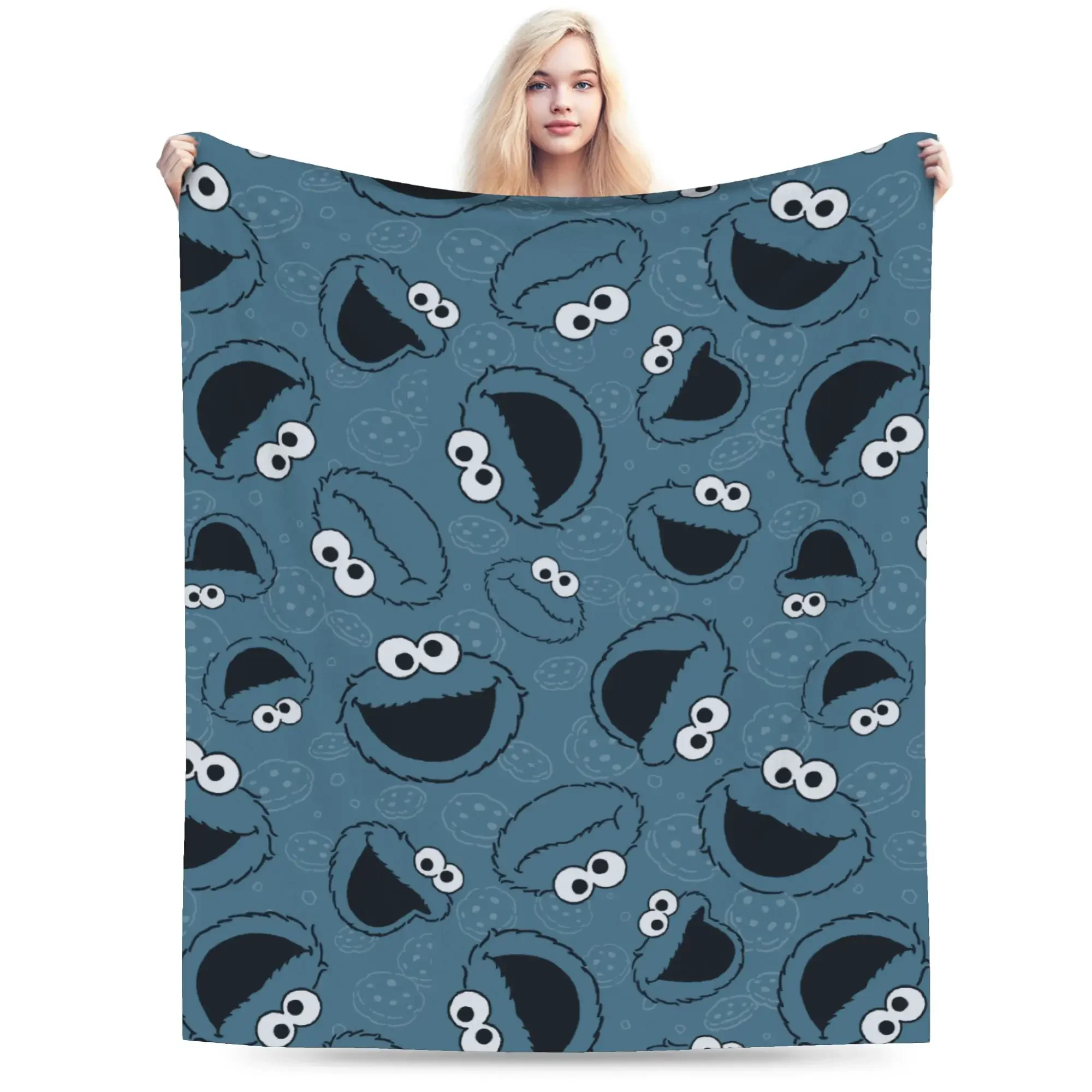 Manta polar de monstruo de las galletas de Barrio Sésamo para decoración de la ropa de cama del dormitorio
