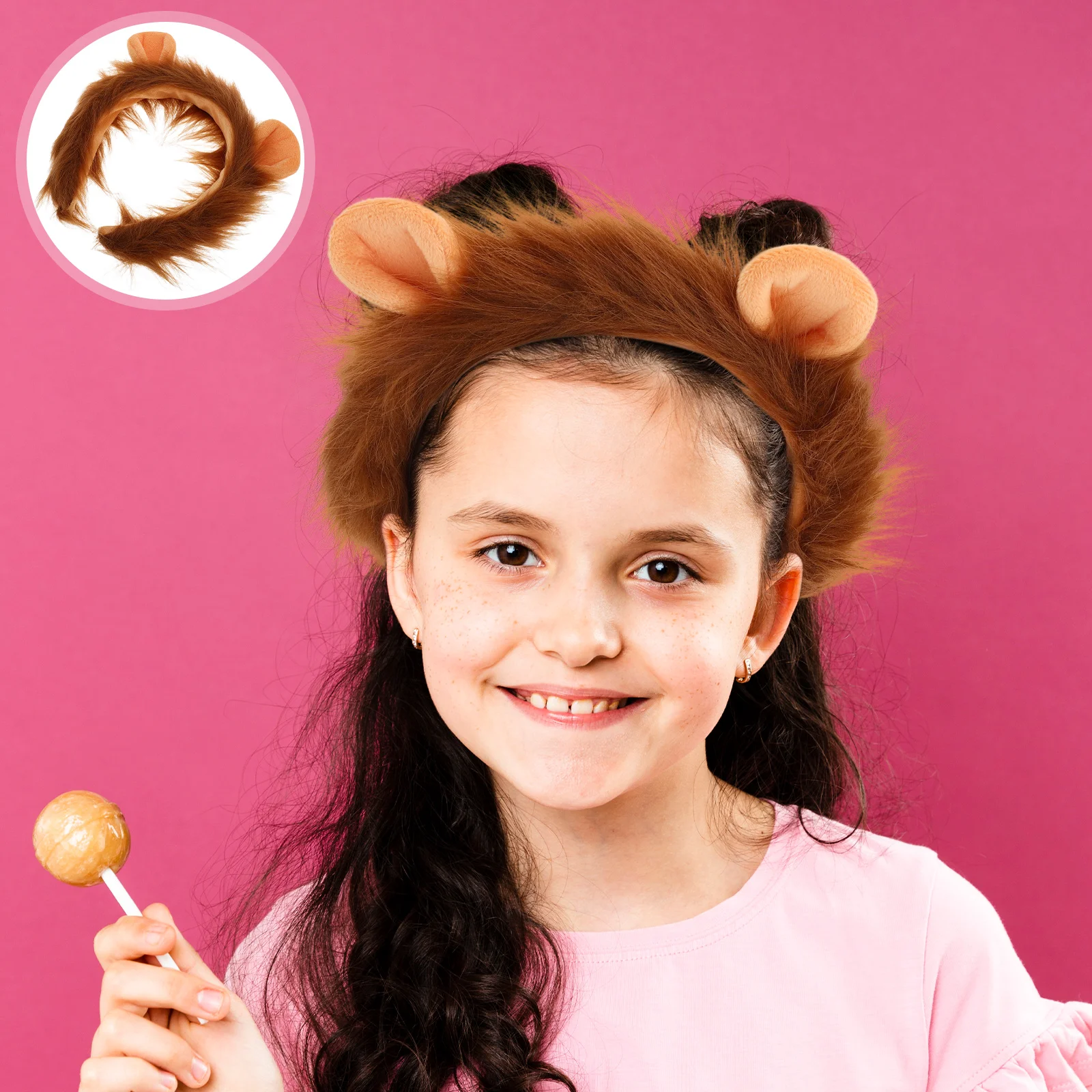 

Милая повязка на голову с ушками льва, головной убор с изображением животных для тематической вечеринки в джунглях, косплей, школьный фестиваль, носимый аксессуар