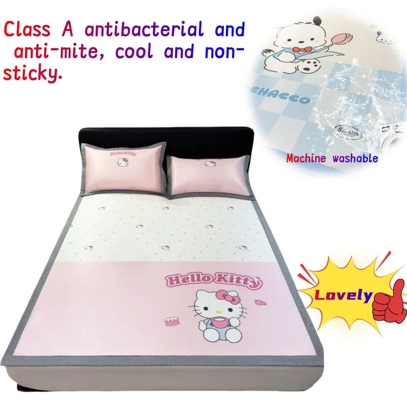 

Hello Kitty Kuromi My melody, летний холодильник из ледяного шелка, высокое качество, сделай сам, печатная машина с героями мультфильмов, моющийся мягкий коврик для кондиционирования воздуха