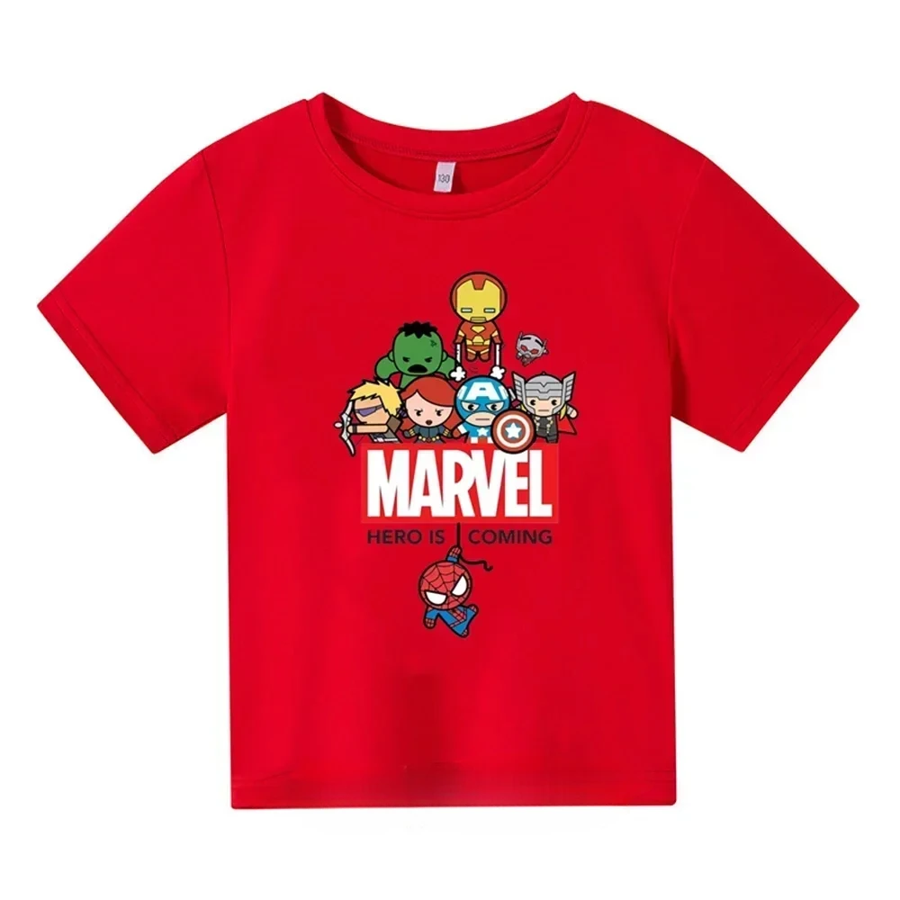 Spider Man Cartoon Boys and Girls 2-14 Year Old Children's Printed T-shirt Children's Summer Short Sleeved Casual T-shirt Top