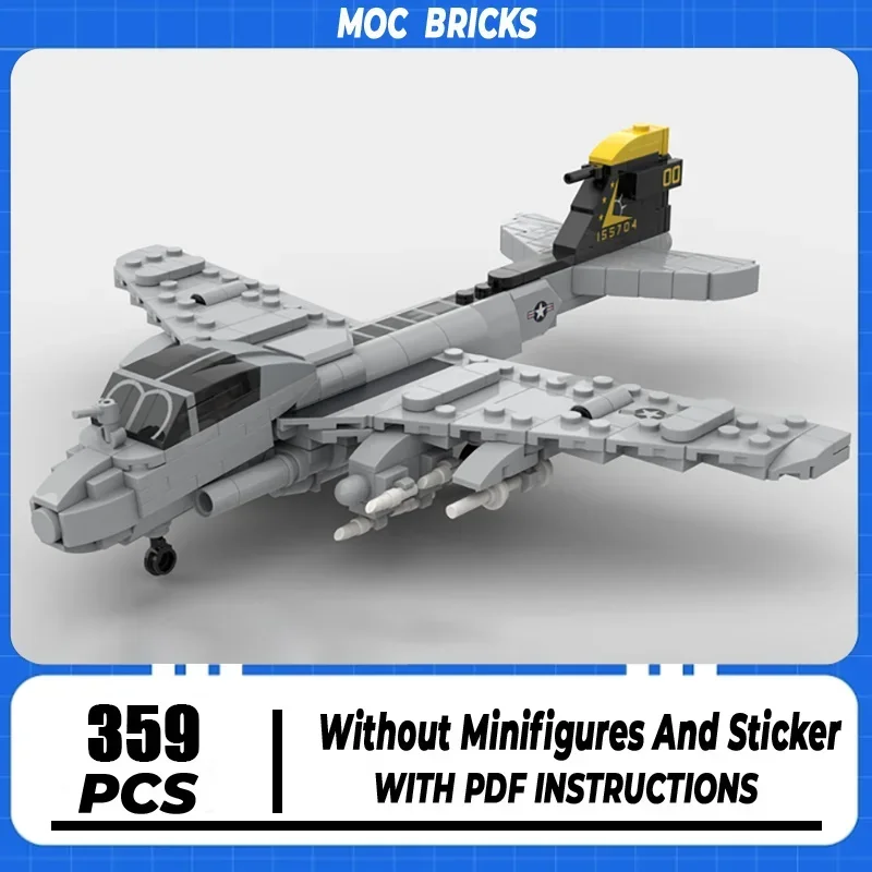 

Moc Building Blocks Military Series 1:72 Scale A-6E Intruder Model Technology Aircraft Bricks DIY Assembly Fighter Toy