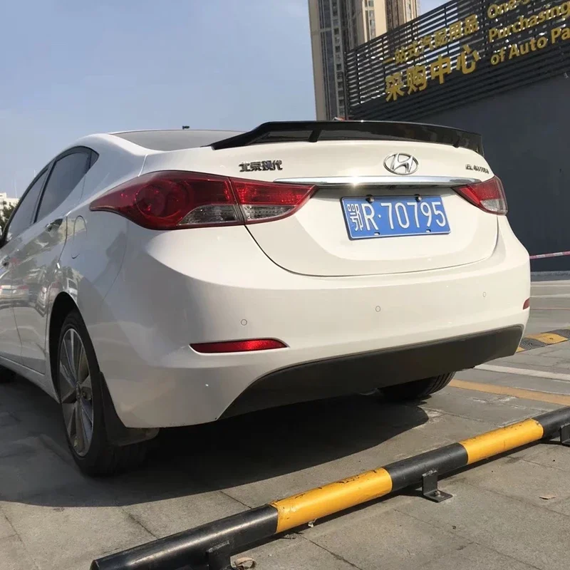 For Hyundai Elantra Spoiler ABS Material Car Rear Wing Elantra Primer Color Rear 2012-2015 R style