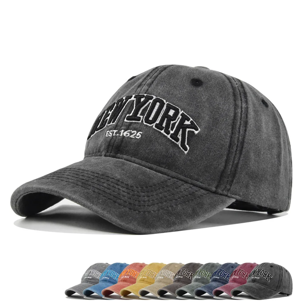 2025 Hot Adjustable NEWYORK Embroidered Letters Baseball Cap Breathable Cotton Unisex Sport Outdoor Sun Protection Snapback Hat