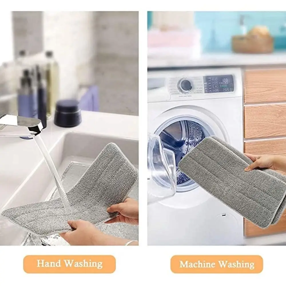 3PCS Durable Microfiber Flat Mop Replacement Cloth Washable Removable Lazy Mop Cloth Reusable Mop Accessories